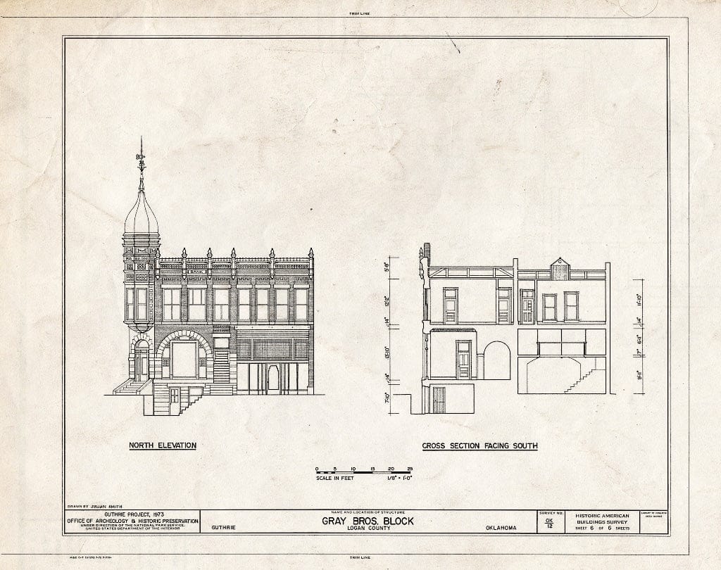 Blueprint HABS OKLA,42-Guth,1B- (Sheet 6 of 6) - Gray Brothers Block, 101 West Oklahoma Avenue, Guthrie, Logan County, OK