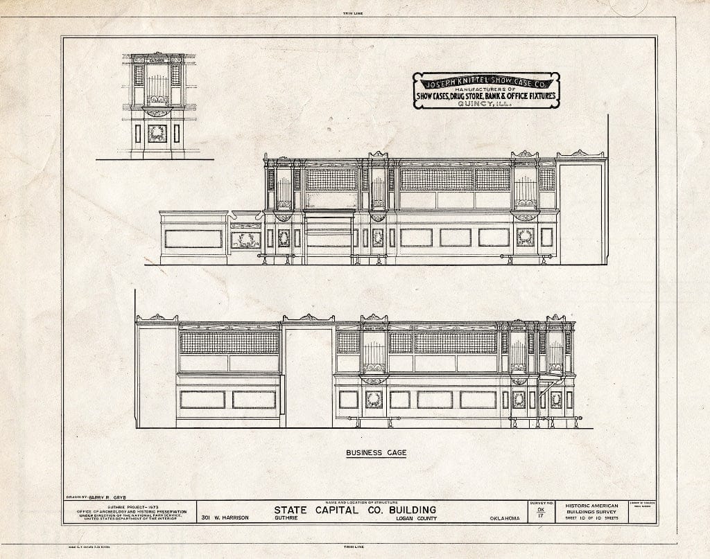 Blueprint HABS OKLA,42-Guth,1G- (Sheet 10 of 10) - State Capitol Company Building, 301 West Harrison Avenue, Guthrie, Logan County, OK