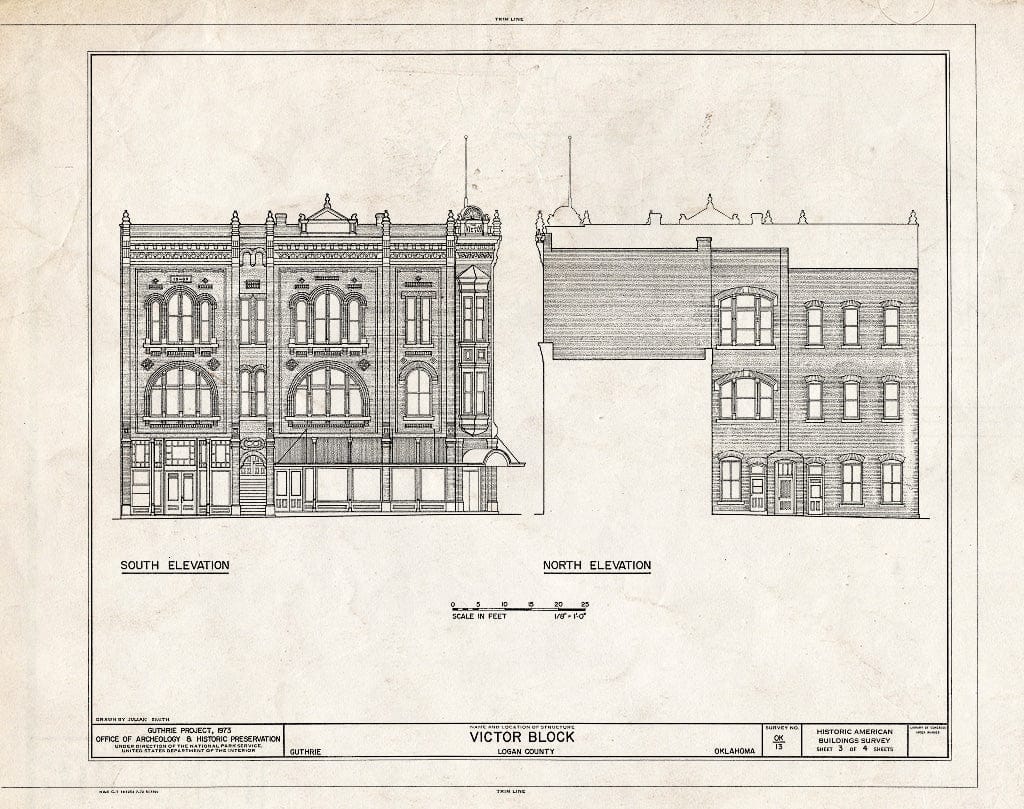 Blueprint HABS OKLA,42-Guth,1C- (Sheet 3 of 4) - Victor Block, 202 West Harrison Avenue, Guthrie, Logan County, OK