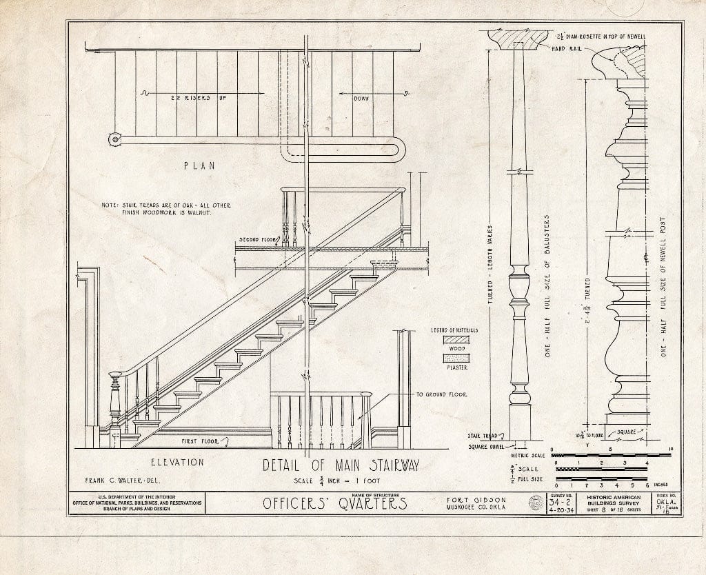 Blueprint HABS OKLA,51-FOGIB,1B- (Sheet 8 of 16) - Fort Gibson, Commanding Officer's Quarters, Coppinger Avenue, Fort Gibson, Muskogee County, OK