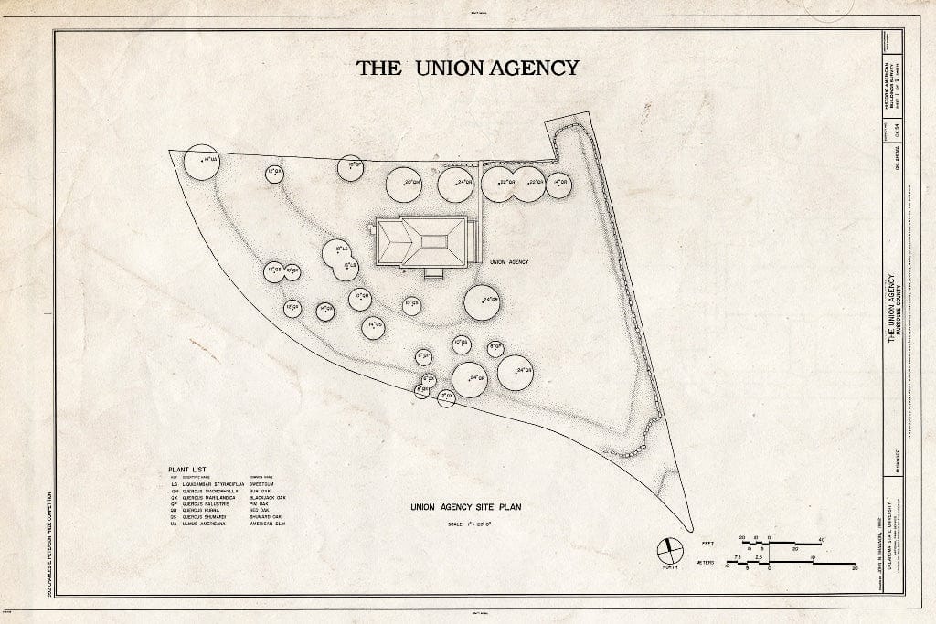 Blueprint HABS OKLA,51-Musk,3- (Sheet 1 of 9) - The Union Agency, Honor Heights Park, Muskogee, Muskogee County, OK