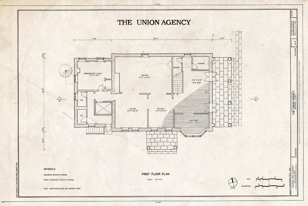 Blueprint HABS OKLA,51-Musk,3- (Sheet 2 of 9) - The Union Agency, Honor Heights Park, Muskogee, Muskogee County, OK