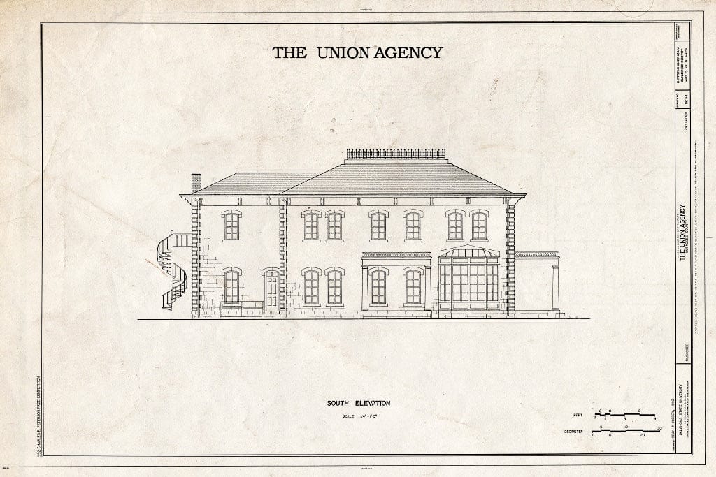 Blueprint HABS OKLA,51-Musk,3- (Sheet 5 of 9) - The Union Agency, Honor Heights Park, Muskogee, Muskogee County, OK