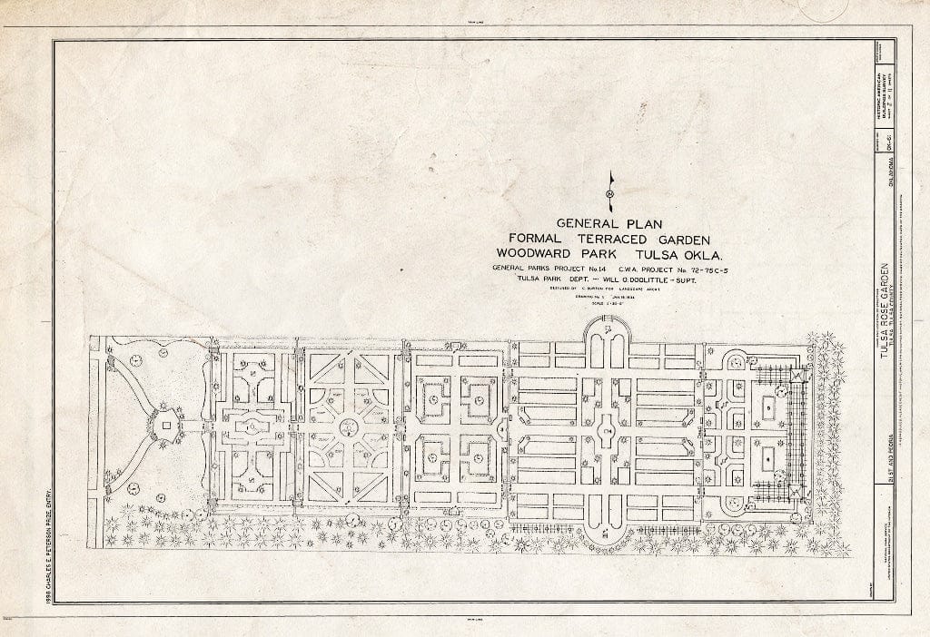 Blueprint HABS OKLA,72-Tulsa,3- (Sheet 2 of 11) - Tulsa Rose Garden, Twenty-First & Peoria, Tulsa, Tulsa County, OK