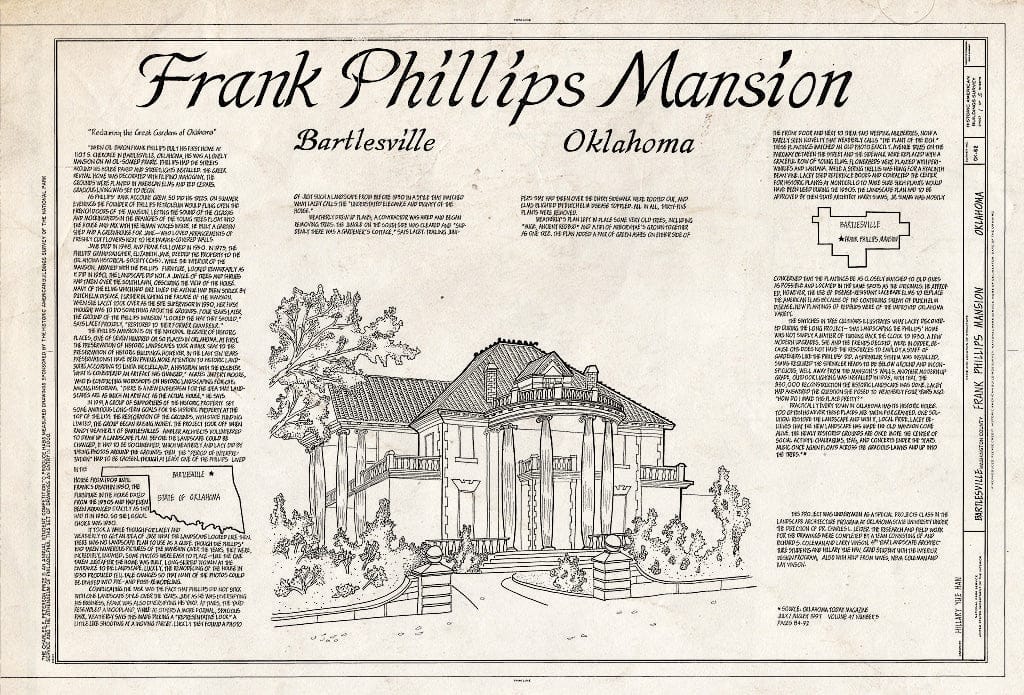Blueprint HABS OKLA,74-Barts,1- (Sheet 1 of 5) - Frank Phillips Mansion, 1107 South Cherokee, Bartlesville, Washington County, OK