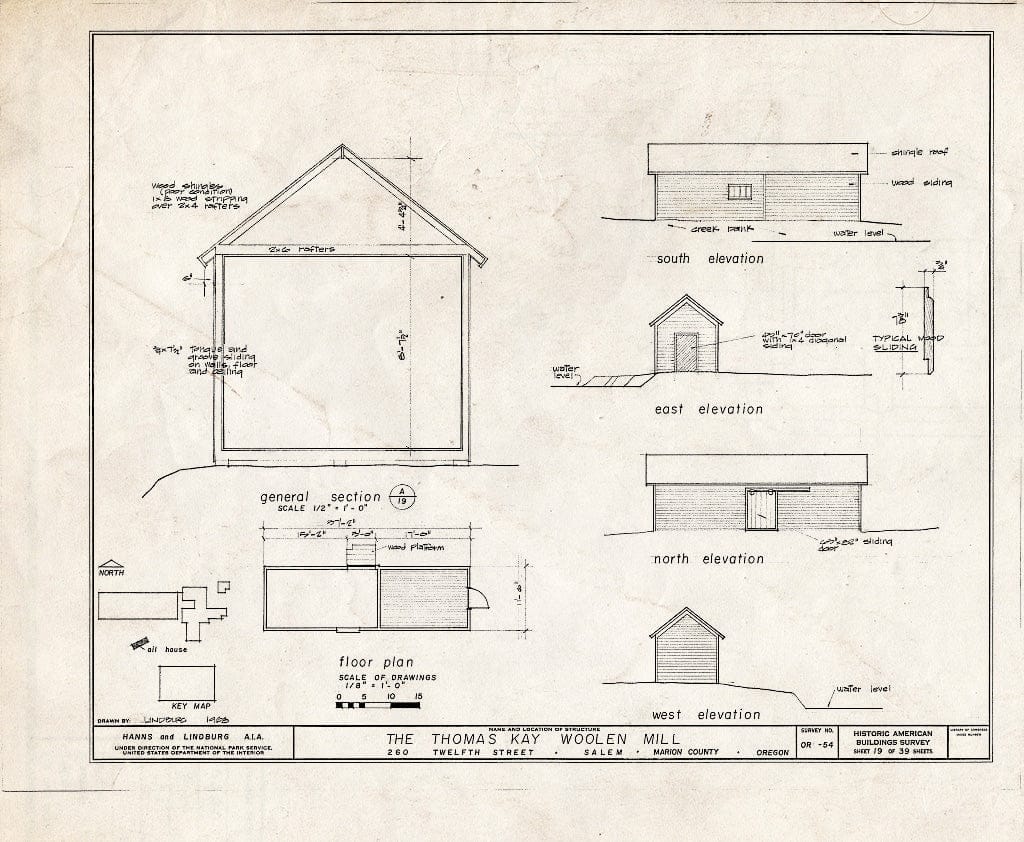 Blueprint HABS ORE,24-SAL,2- (Sheet 19 of 39) - Thomas Kay Woolen Mill, 260 Twelfth Street, Salem, Marion, OR