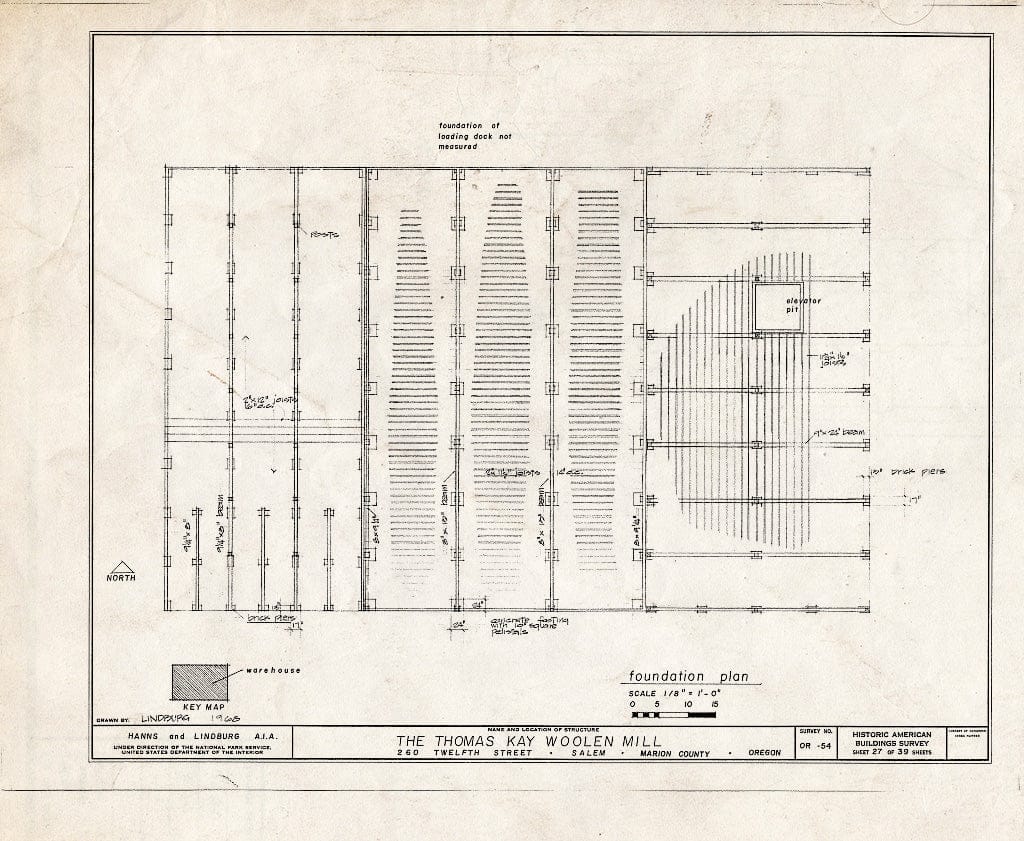 Blueprint HABS ORE,24-SAL,2- (Sheet 27 of 39) - Thomas Kay Woolen Mill, 260 Twelfth Street, Salem, Marion, OR