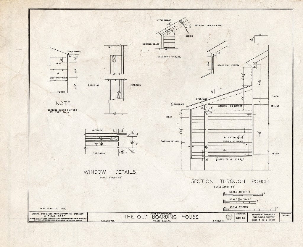 Blueprint HABS ORE,27-DAL.V,1- (Sheet 6 of 7) - Boarding House, Ellendale, Polk County, OR