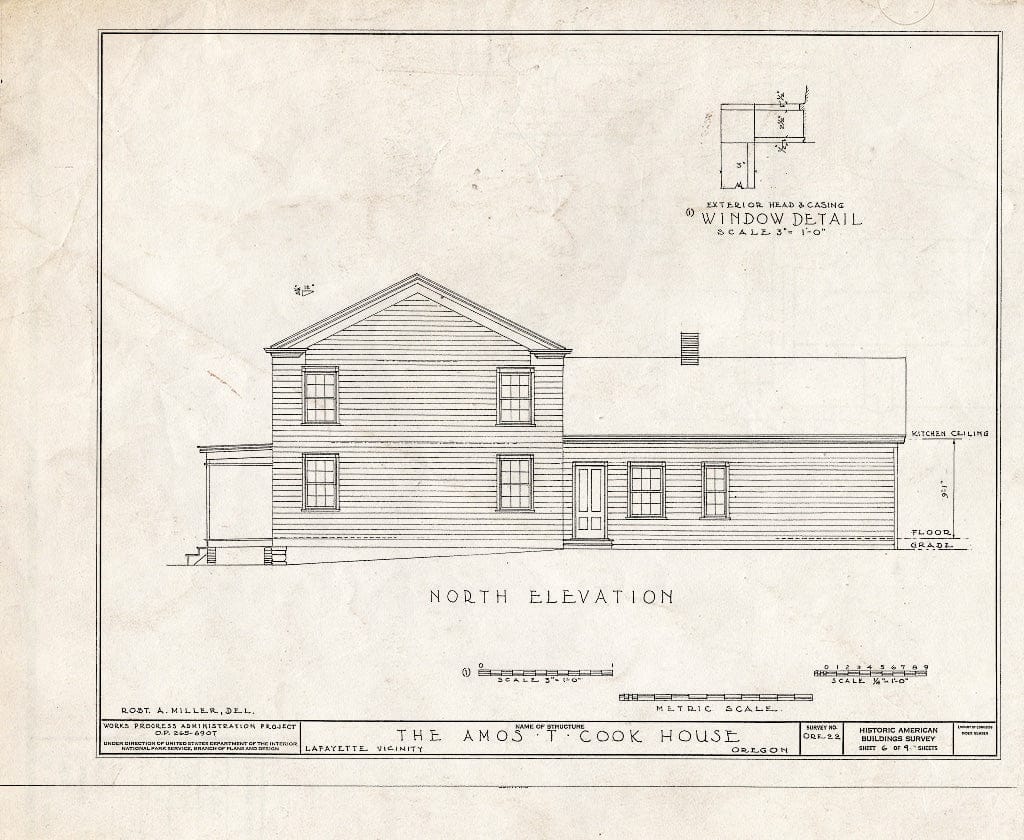 Blueprint HABS ORE,36-LAFA.V,1- (Sheet 6 of 9) - Amos T. Cook House, Lafayette, Yamhill County, OR