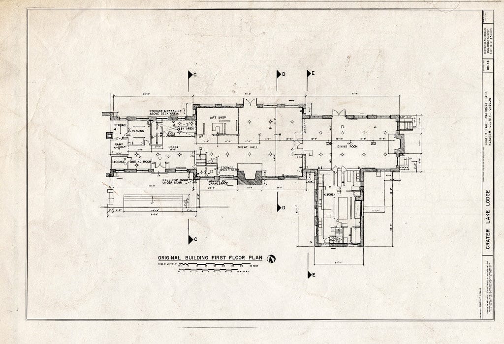 Blueprint HABS ORE,18-CRALA,1- (Sheet 6 of 25) - Crater Lake Lodge, Off Route 62, Klamath Falls, Klamath County, OR