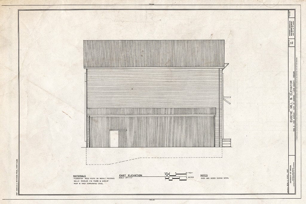 Blueprint HABS ORE,20-EUG,2- (Sheet 8 of 10) - Eugene Mill & Elevator Company, 500 East Fourth Avenue, Eugene, Lane County, OR