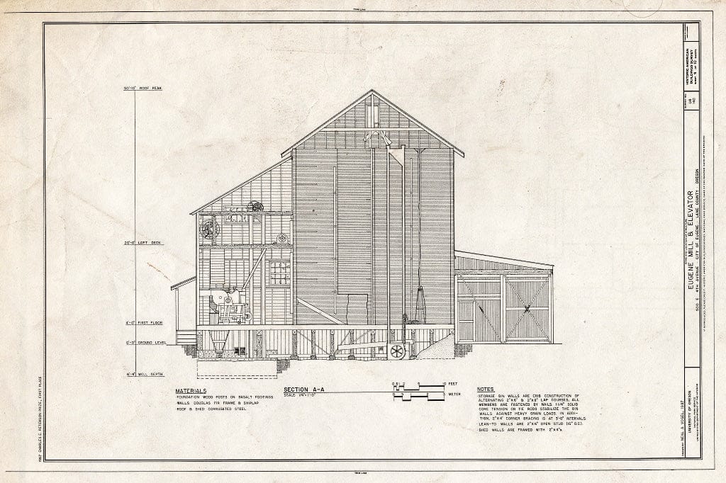 Blueprint HABS ORE,20-EUG,2- (Sheet 9 of 10) - Eugene Mill & Elevator Company, 500 East Fourth Avenue, Eugene, Lane County, OR