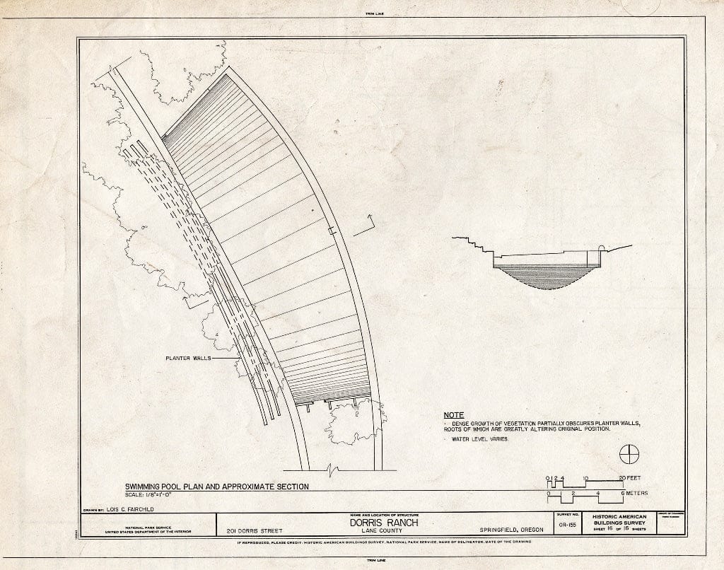 Blueprint HABS ORE,20-SPRIF,1- (Sheet 16 of 16) - Dorris Ranch, 201 Dorris Street, Springfield, Lane County, OR