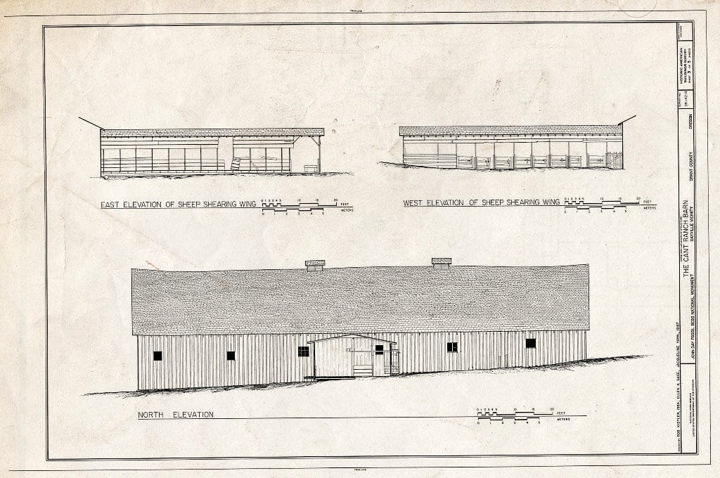 Blueprint HABS ORE,12-Day.V,1-B- (Sheet 3 of 5) - Cant Ranch, Barn, East Side of State Route 19, North of U.S. 26, Dayville, Grant County, OR