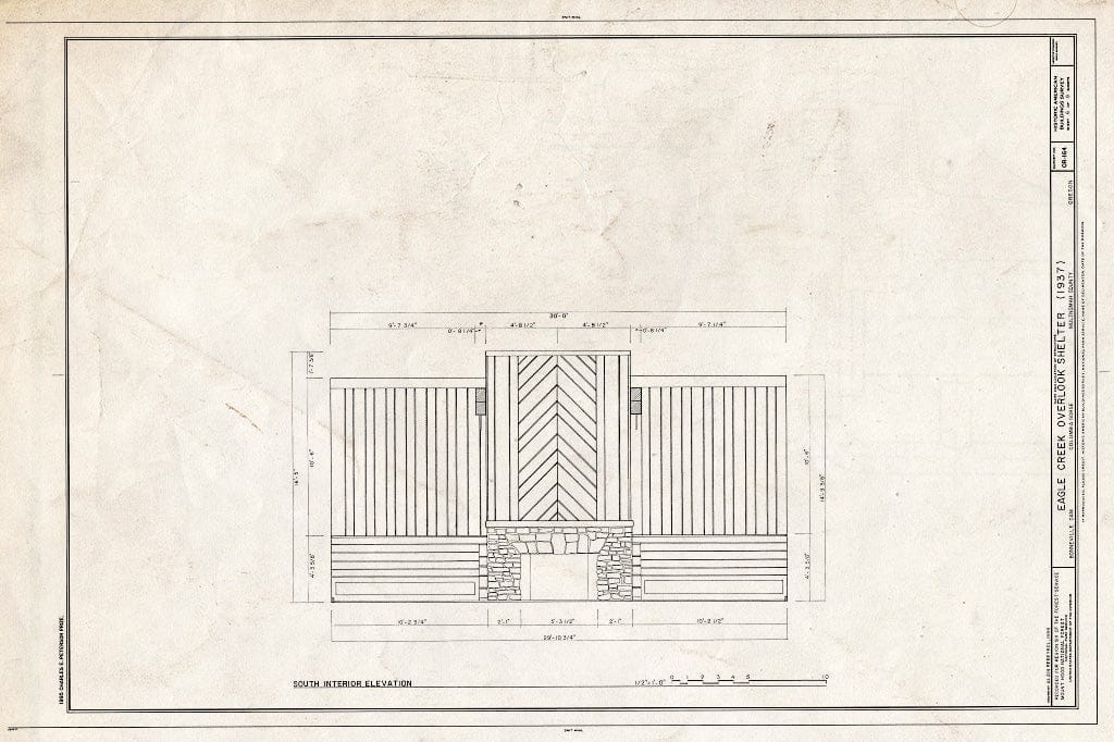 Blueprint HABS ORE,26-Bond.V,1- (Sheet 6 of 9) - Eagle Creek Overlook Shelter, Columbia Gorge,Oregon-Washington Border, Bonneville, Multnomah County, OR