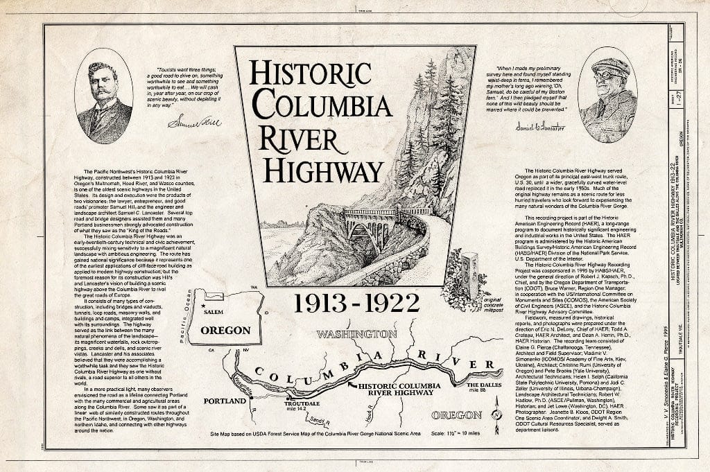 Blueprint HAER ORE,26-Trout.V,1- (Sheet 1 of 27) - Historic Columbia River Highway, Troutdale, Multnomah County, OR