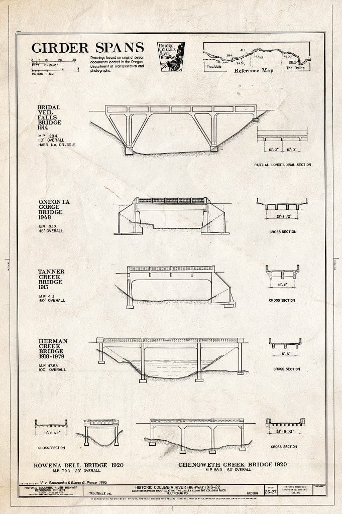 Blueprint HAER ORE,26-Trout.V,1- (Sheet 26 of 27) - Historic Columbia River Highway, Troutdale, Multnomah County, OR