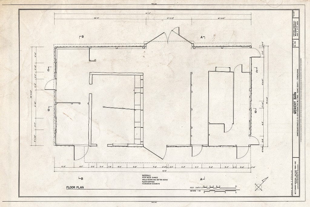Blueprint HABS PA,1-GET.V,6B- (Sheet 2 of 8) - Weikert Barn, Emmitsburg Road, U.S. 15, Gettysburg, Adams County, PA