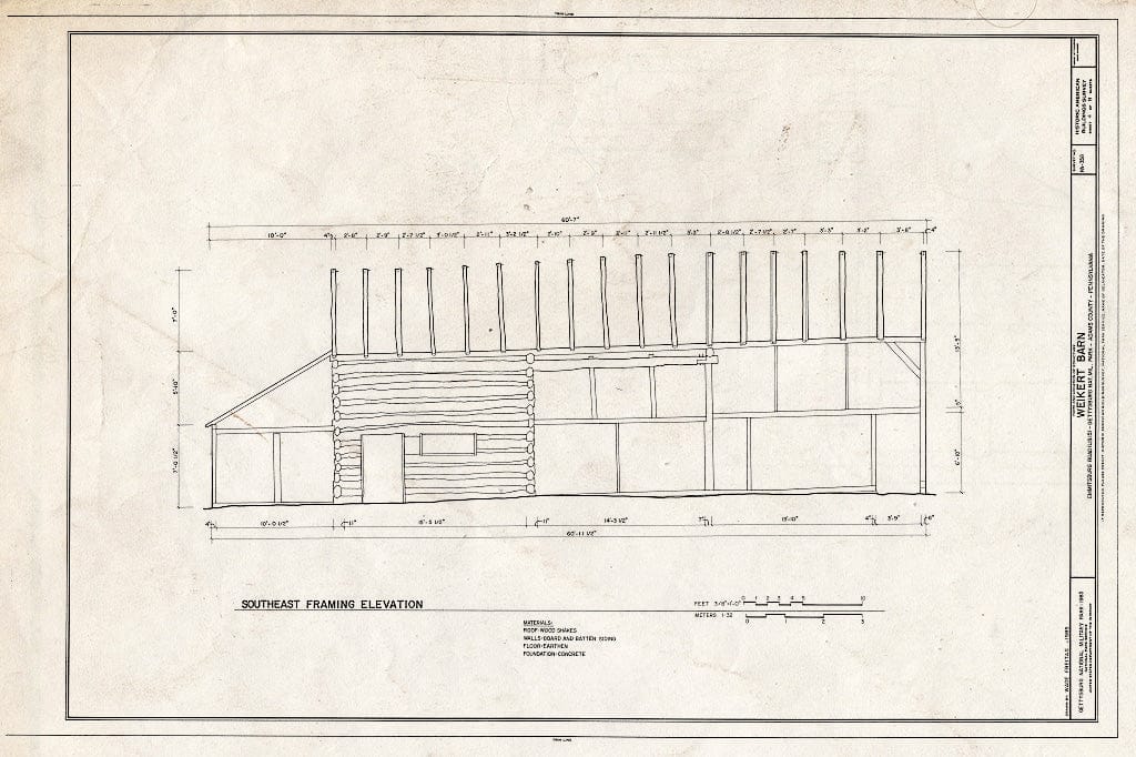 Blueprint HABS PA,1-GET.V,6B- (Sheet 4 of 8) - Weikert Barn, Emmitsburg Road, U.S. 15, Gettysburg, Adams County, PA