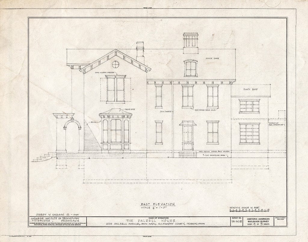 Blueprint HABS PA,2-BENAV,1- (Sheet 4 of 5) - Dalzell House, 228 Dalzell Avenue, Ben Avon, Allegheny County, PA