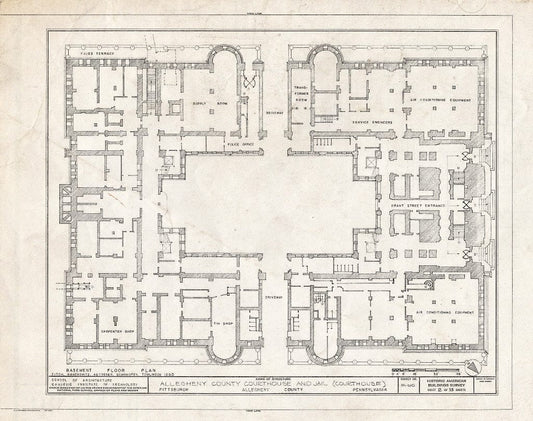 Blueprint HABS PA,2-PITBU,29- (Sheet 2 of 35) - Allegheny County Courthouse & Jail, 436 Grant Street (Courthouse), 420 Ross Street (Jail), Pittsburgh, Allegheny County, PA