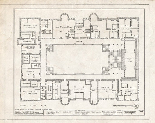 Blueprint HABS PA,2-PITBU,29- (Sheet 4 of 35) - Allegheny County Courthouse & Jail, 436 Grant Street (Courthouse), 420 Ross Street (Jail), Pittsburgh, Allegheny County, PA
