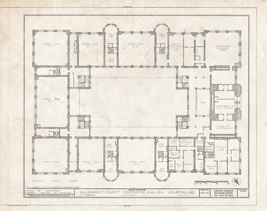 Blueprint HABS PA,2-PITBU,29- (Sheet 6 of 35) - Allegheny County Courthouse & Jail, 436 Grant Street (Courthouse), 420 Ross Street (Jail), Pittsburgh, Allegheny County, PA