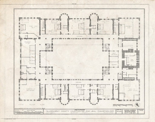Blueprint HABS PA,2-PITBU,29- (Sheet 7 of 35) - Allegheny County Courthouse & Jail, 436 Grant Street (Courthouse), 420 Ross Street (Jail), Pittsburgh, Allegheny County, PA