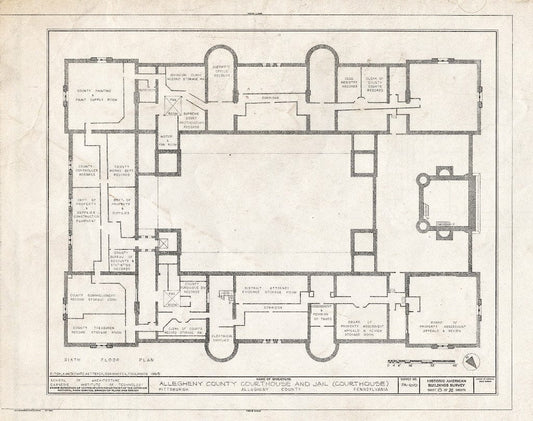 Blueprint HABS PA,2-PITBU,29- (Sheet 8 of 35) - Allegheny County Courthouse & Jail, 436 Grant Street (Courthouse), 420 Ross Street (Jail), Pittsburgh, Allegheny County, PA