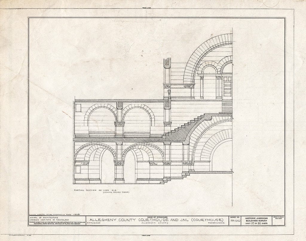Blueprint HABS PA,2-PITBU,29- (Sheet 18 of 35) - Allegheny County Courthouse & Jail, 436 Grant Street (Courthouse), 420 Ross Street (Jail), Pittsburgh, Allegheny County, PA