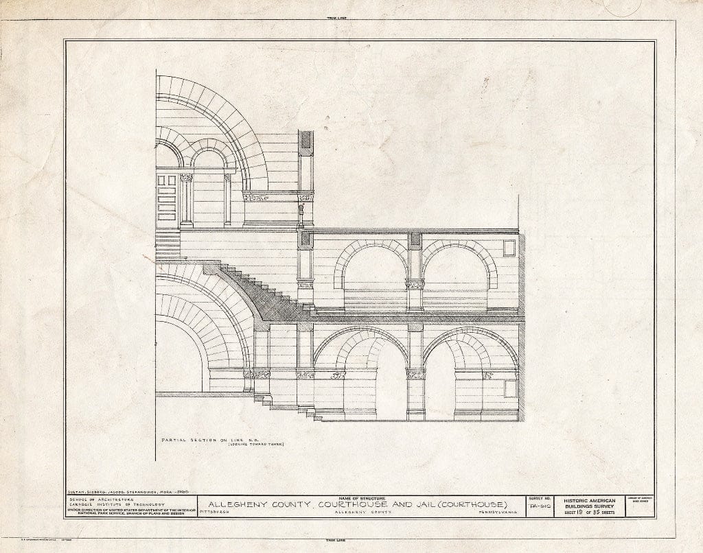 Blueprint HABS PA,2-PITBU,29- (Sheet 19 of 35) - Allegheny County Courthouse & Jail, 436 Grant Street (Courthouse), 420 Ross Street (Jail), Pittsburgh, Allegheny County, PA