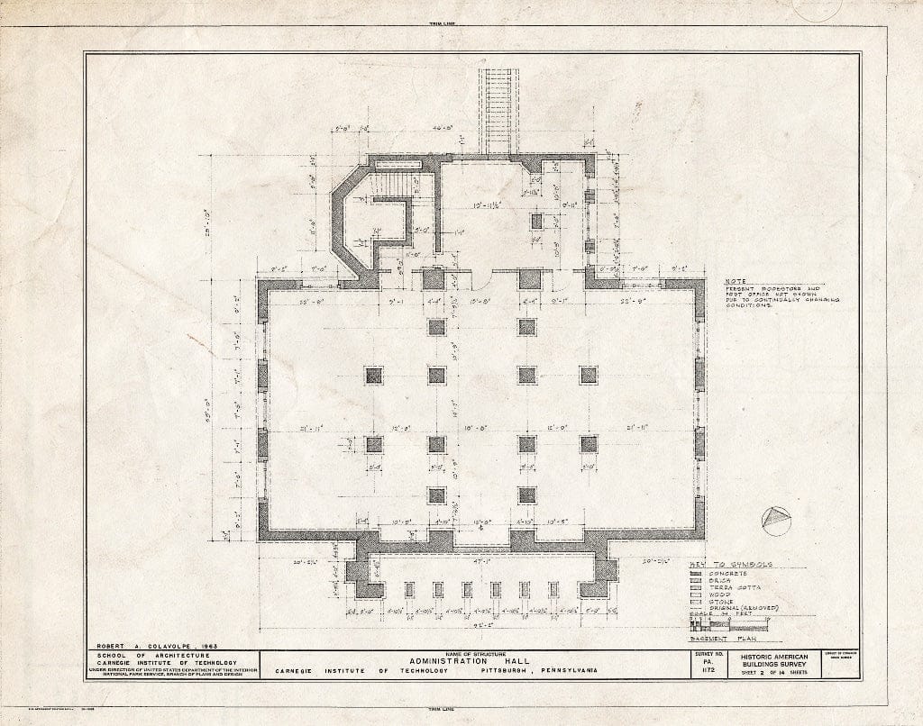 Blueprint HABS PA,2-PITBU,24B- (Sheet 2 of 14) - Carnegie Institute of Technology, Administration Building, Frew Street, Pittsburgh, Allegheny County, PA