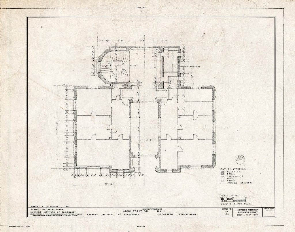 Blueprint HABS PA,2-PITBU,24B- (Sheet 4 of 14) - Carnegie Institute of Technology, Administration Building, Frew Street, Pittsburgh, Allegheny County, PA