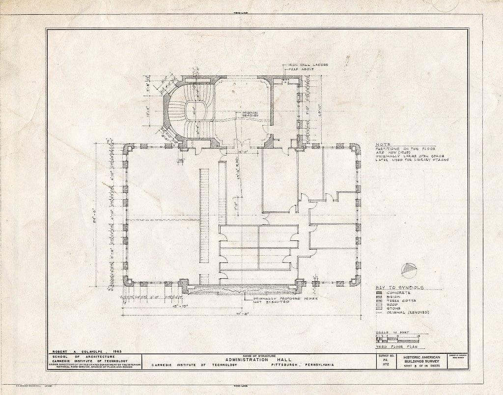 Blueprint HABS PA,2-PITBU,24B- (Sheet 5 of 14) - Carnegie Institute of Technology, Administration Building, Frew Street, Pittsburgh, Allegheny County, PA