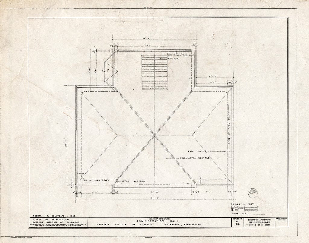 Blueprint HABS PA,2-PITBU,24B- (Sheet 6 of 14) - Carnegie Institute of Technology, Administration Building, Frew Street, Pittsburgh, Allegheny County, PA