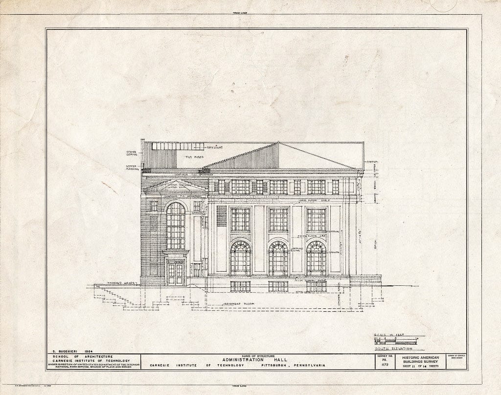 Blueprint HABS PA,2-PITBU,24B- (Sheet 11 of 14) - Carnegie Institute of Technology, Administration Building, Frew Street, Pittsburgh, Allegheny County, PA