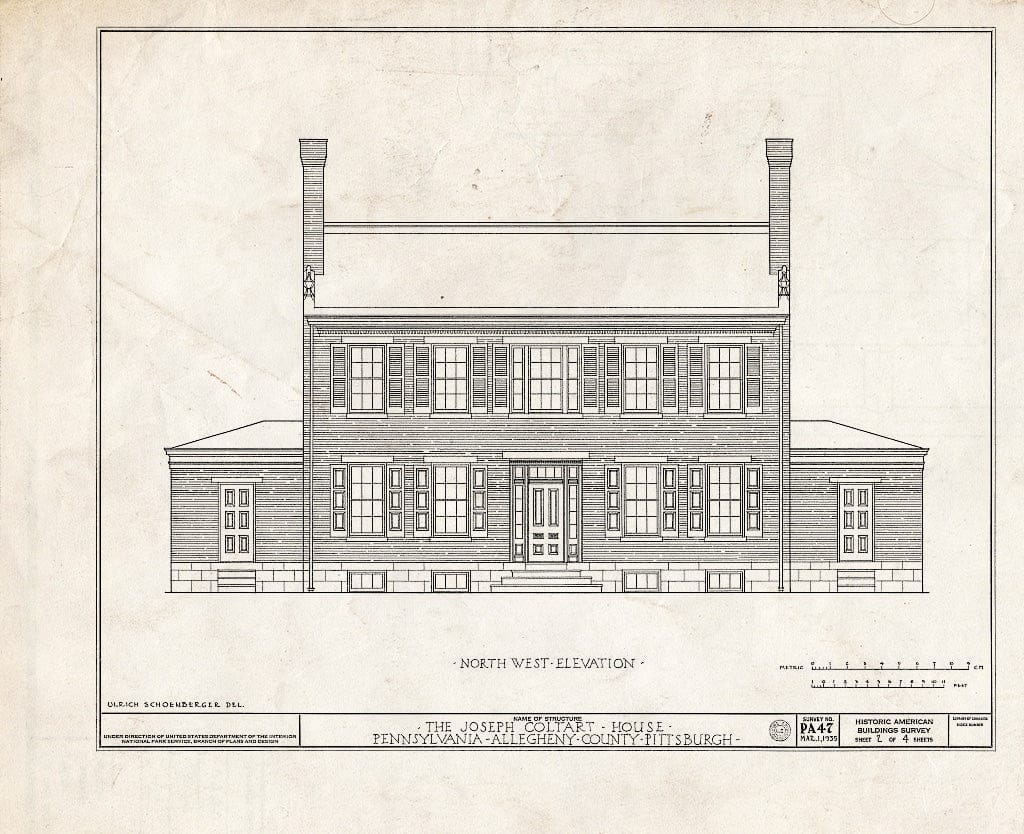 Blueprint HABS PA,2-PITBU,13- (Sheet 2 of 4) - Joseph Coltart House, 3431 Forbes Street, Pittsburgh, Allegheny County, PA