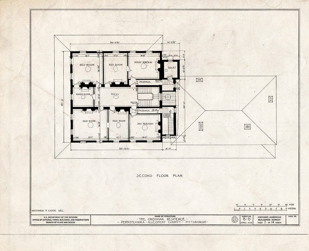 Blueprint HABS PA,2-PITBU,3- (Sheet 3 of 14) - Croghan House, Stanton Heights, Pittsburgh, Allegheny County, PA