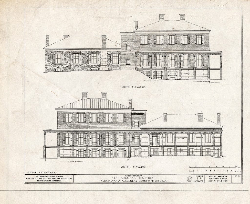 Blueprint HABS PA,2-PITBU,3- (Sheet 4 of 14) - Croghan House, Stanton Heights, Pittsburgh, Allegheny County, PA
