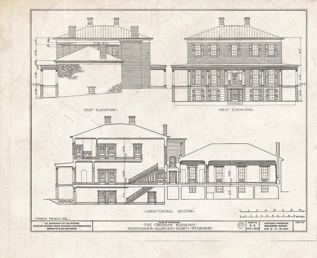 Blueprint HABS PA,2-PITBU,3- (Sheet 5 of 14) - Croghan House, Stanton Heights, Pittsburgh, Allegheny County, PA
