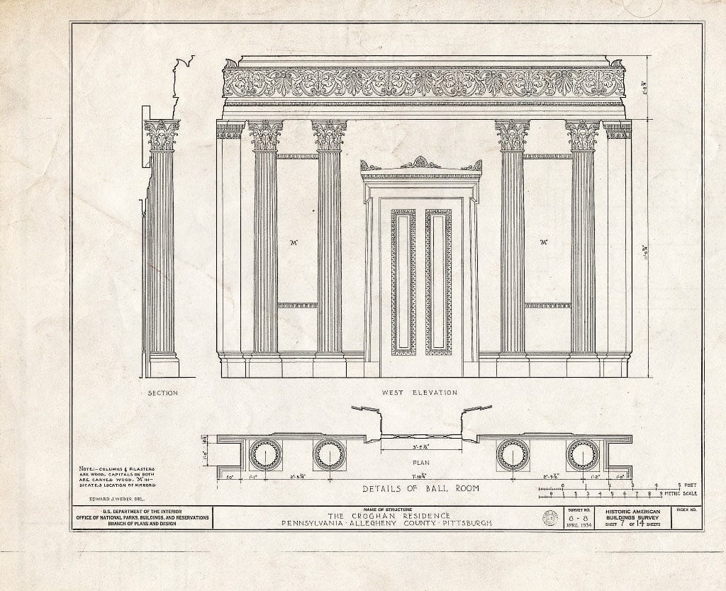 Blueprint HABS PA,2-PITBU,3- (Sheet 7 of 14) - Croghan House, Stanton Heights, Pittsburgh, Allegheny County, PA