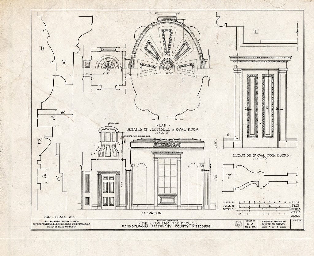 Blueprint HABS PA,2-PITBU,3- (Sheet 9 of 14) - Croghan House, Stanton Heights, Pittsburgh, Allegheny County, PA