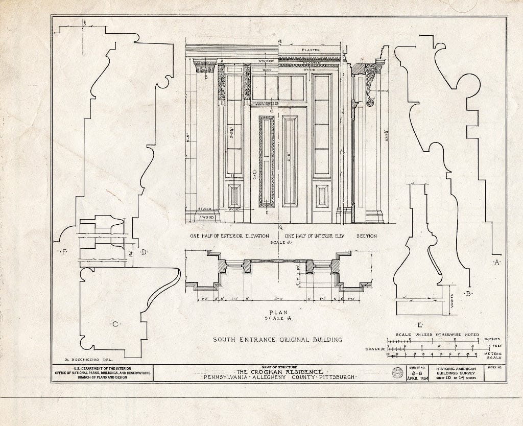Blueprint HABS PA,2-PITBU,3- (Sheet 10 of 14) - Croghan House, Stanton Heights, Pittsburgh, Allegheny County, PA