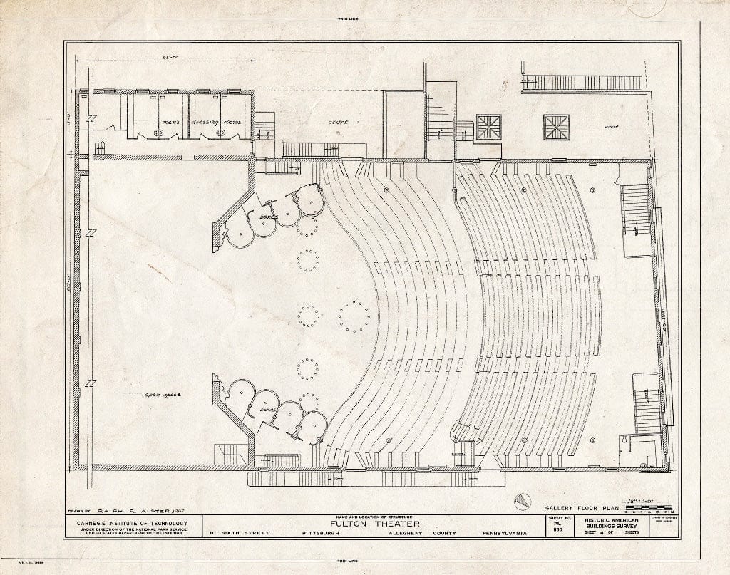 Blueprint HABS PA,2-PITBU,27- (Sheet 4 of 11) - Fulton Theater, 101 Sixth Street, Pittsburgh, Allegheny County, PA