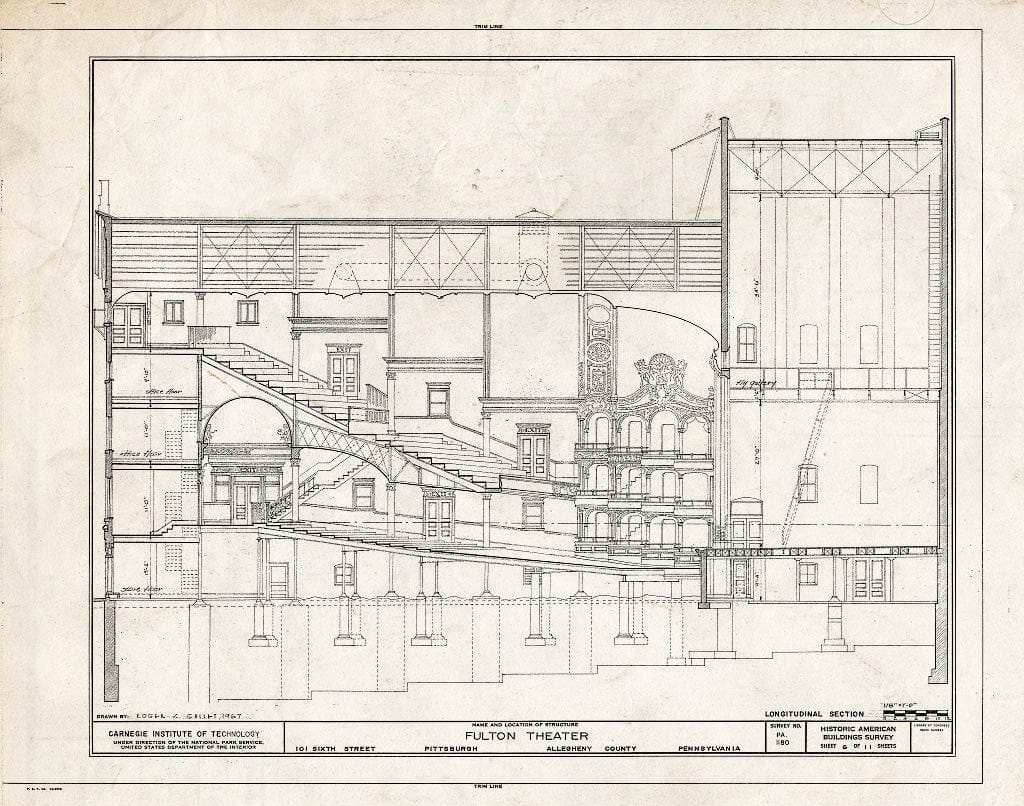 Blueprint HABS PA,2-PITBU,27- (Sheet 6 of 11) - Fulton Theater, 101 Sixth Street, Pittsburgh, Allegheny County, PA