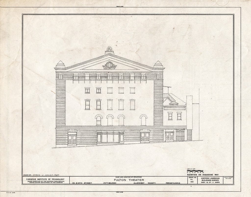 Blueprint HABS PA,2-PITBU,27- (Sheet 10 of 11) - Fulton Theater, 101 Sixth Street, Pittsburgh, Allegheny County, PA