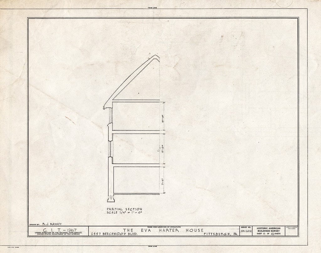 Blueprint HABS PA,2-PITBU,32- (Sheet 8 of 10) - Eva Harter House, 2557 Beechwood Boulevard, Pittsburgh, Allegheny County, PA