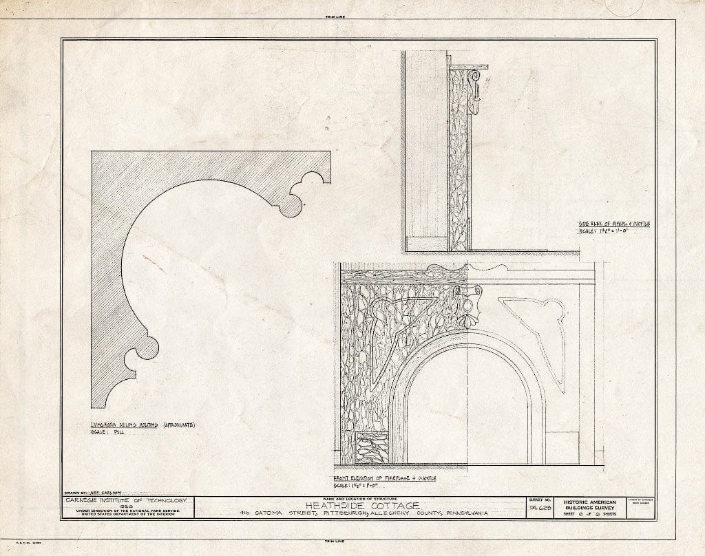Blueprint HABS PA,2-PITBU,33- (Sheet 6 of 6) - Heathside Cottage, 416 Catoma Street, Pittsburgh, Allegheny County, PA