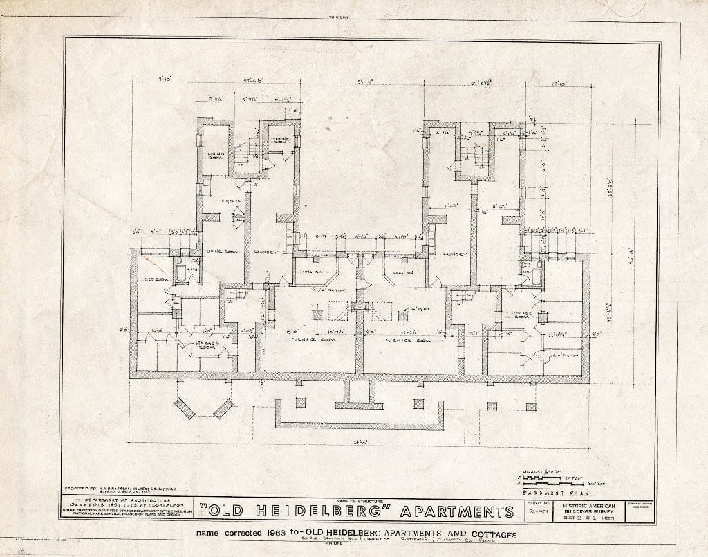 Blueprint HABS PA,2-PITBU,21- (Sheet 2 of 21) - Heidelberg Apartments & Cottages, Braddock Avenue & Waverly Street, Pittsburgh, Allegheny County, PA