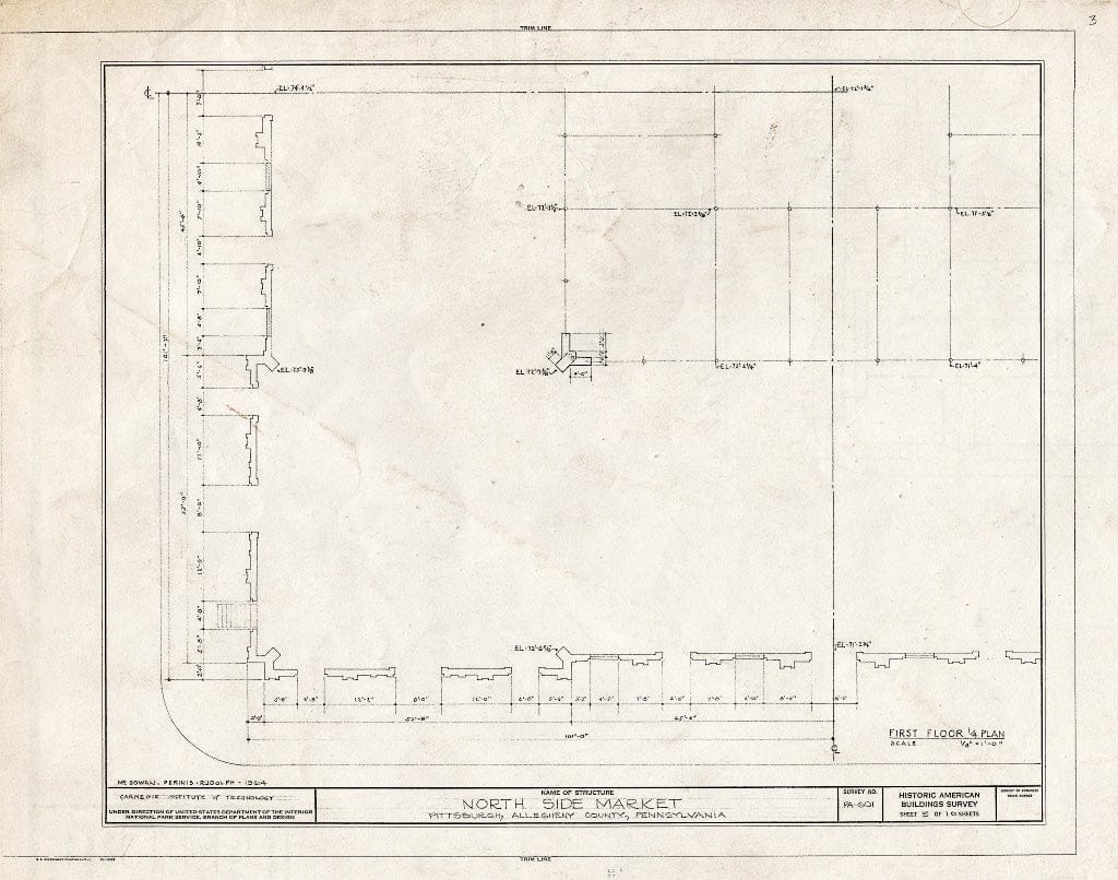 Blueprint HABS PA,2-PITBU,36- (Sheet 5 of 10) - North Side Market, Federal & East Ohio Streets, Pittsburgh, Allegheny County, PA